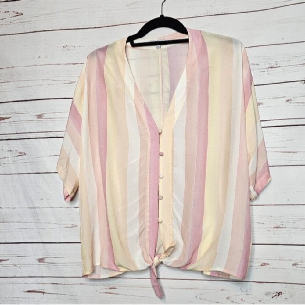 Rails Thea Sunrise Stripe Tie Waist Top